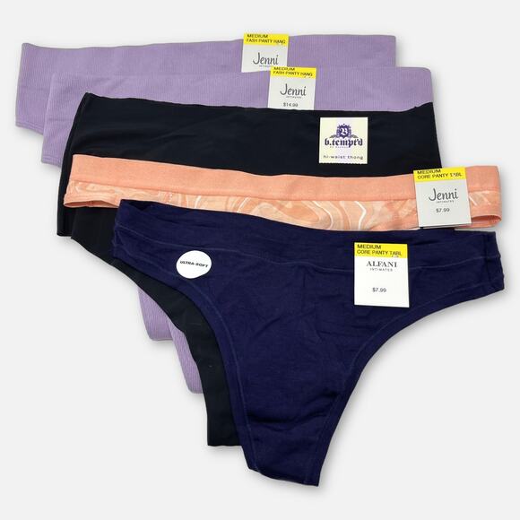 Alfani, Jenni, b.tempt’d NWT 4 Pack Panties Mixed Style *READ* Size M Multicolor - Picture 1 of 11